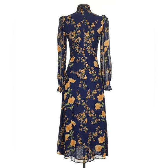 NWT Reformation Stevi Floral Mock Turtleneck Midi-Dress size 2 - Picture 5 of 12